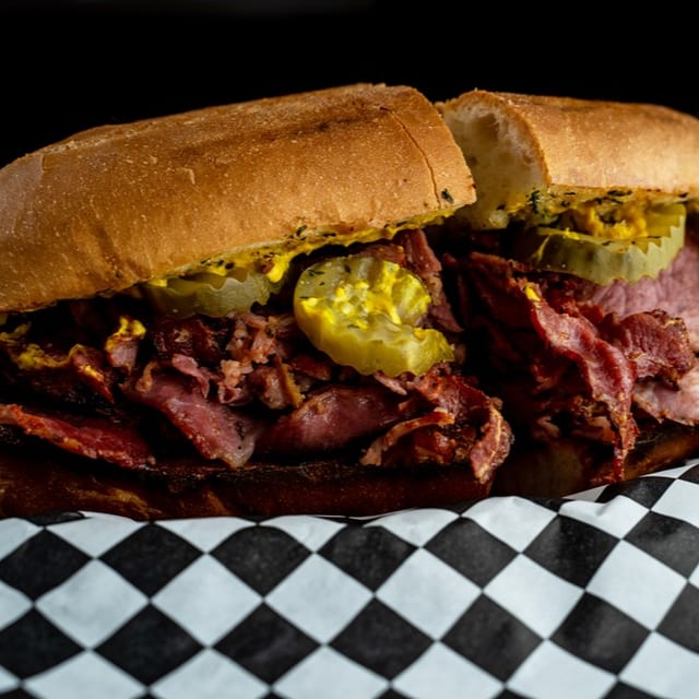 Pastrami Dip Sandwich.