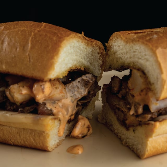 Surf and Turf BBQ Sandwich.