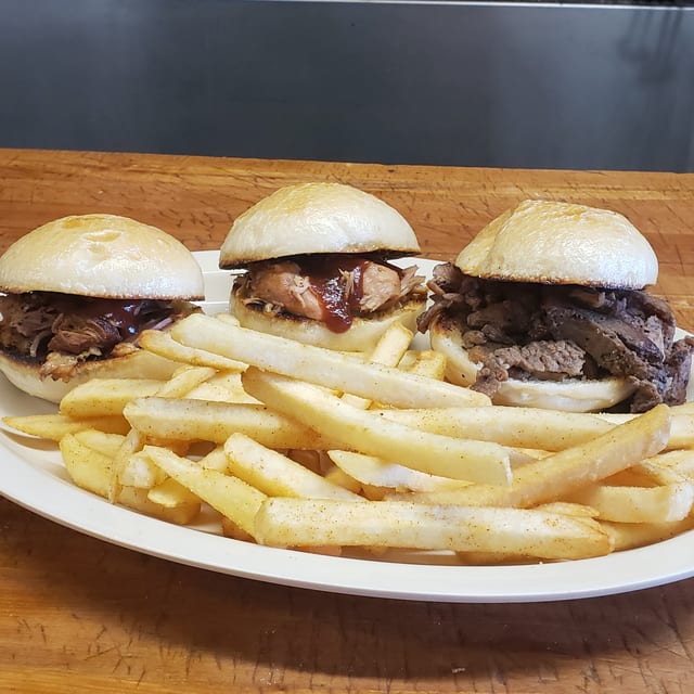 Slider Trio with Fries.