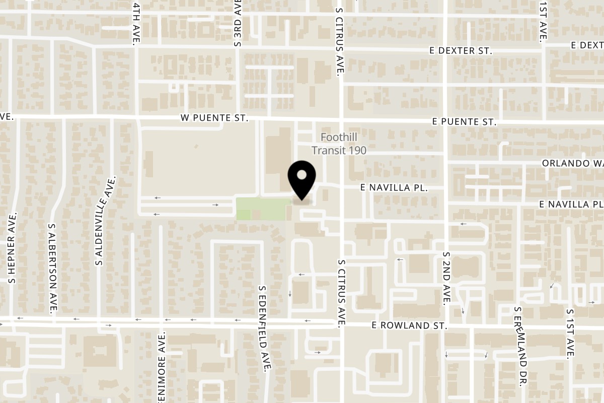 Map showing the location of Pizza Chalet on 461 S Citrus Ave in Covina
